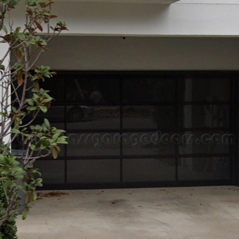 Black Powder Coated Aluminum frame bp Glass Garage Door in Dallas, TX