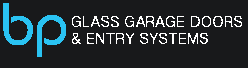 glass garage doors black logo