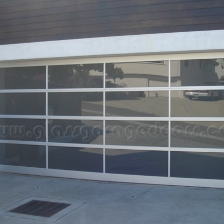 bp Glass Garage Door installed in residential Hermosa Beach garage for coastal home design