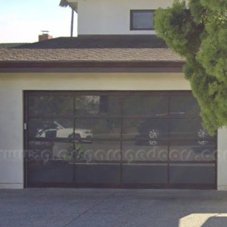bp - Glass Garage Door installed in Satna Barbara California residence.