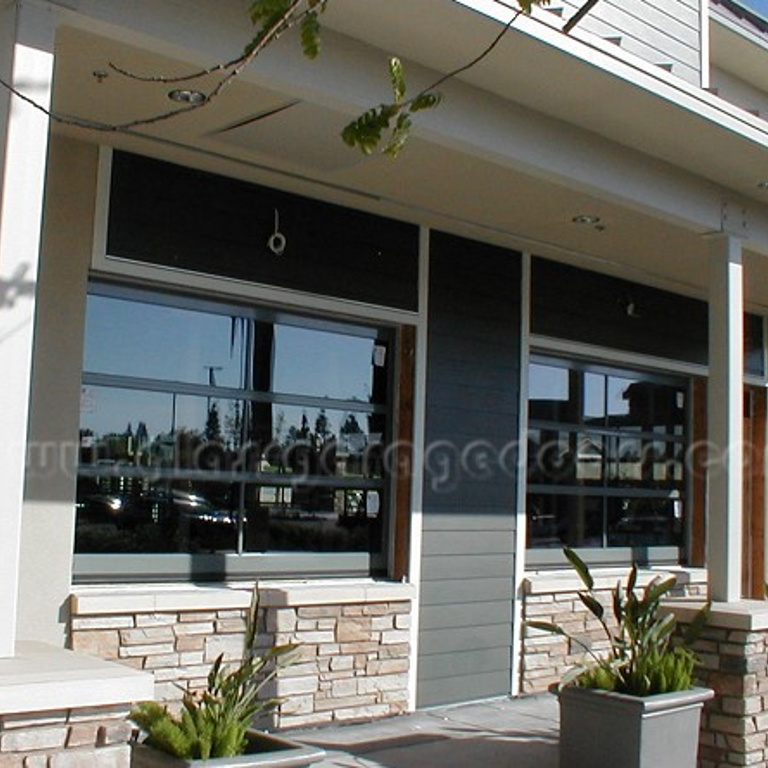 bp - Glass Garage Door located in a Fresno CA restaurant 